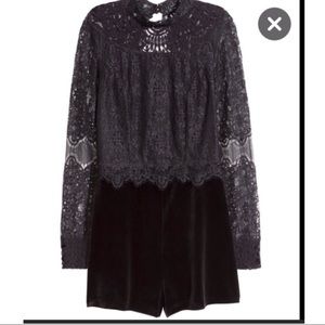 H&M Velvet and Lace Romper